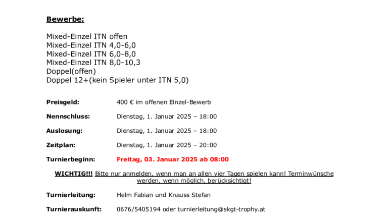 2. Salzkammergut-Tennis-Indoor-Trophy